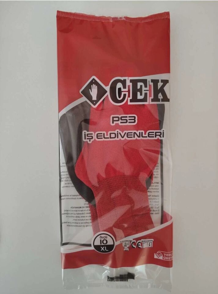 CEK ELDİVEN PS3 Polyester Nitril kaplama iş eldiveni XL
